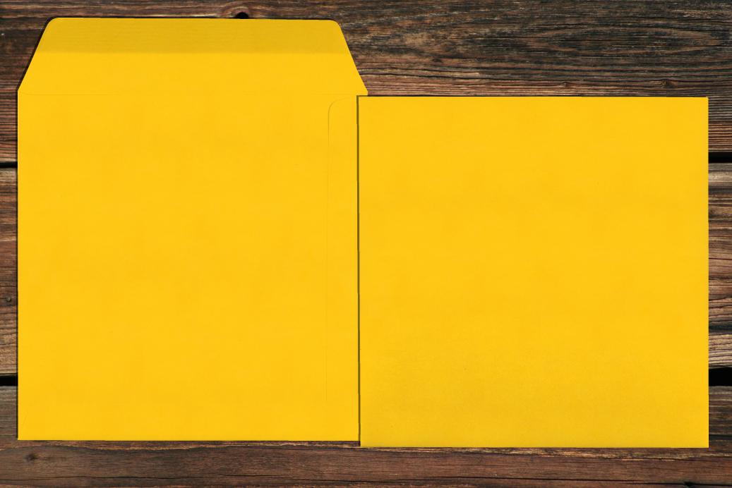 Versandtaschen 190x190 mm Nassklebend Butterblumengelb 120 g/qm